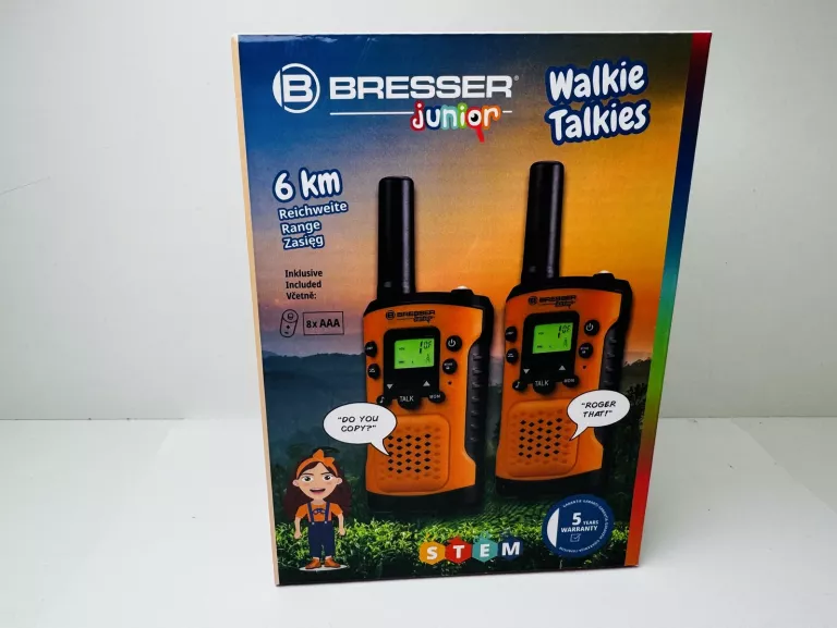 BRESSER JUNIOR WALKIE TALKIE ZASIĘG 6 KM. POMARAŃCZOWY