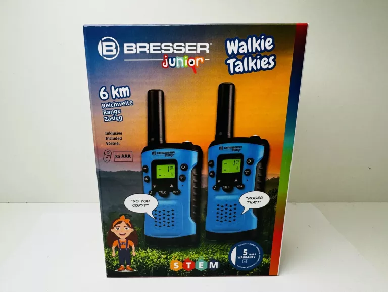 BRESSER JUNIOR WALKIE TALKIE ZASIĘG 6 KM. NIEBIESKI