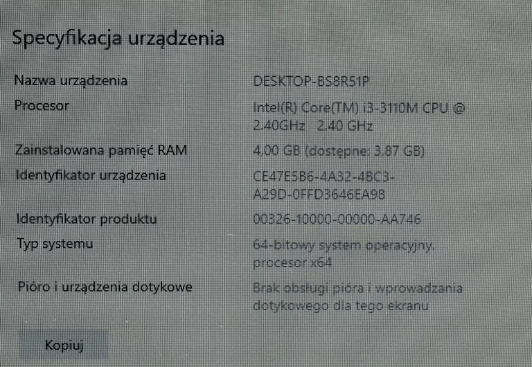 LAPTOP LENOVO G580 ŁADOWARKA