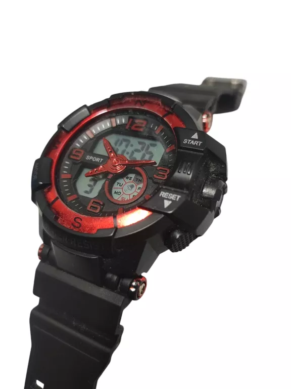 ZEGAREK SPORT CZARNO CZERWONY