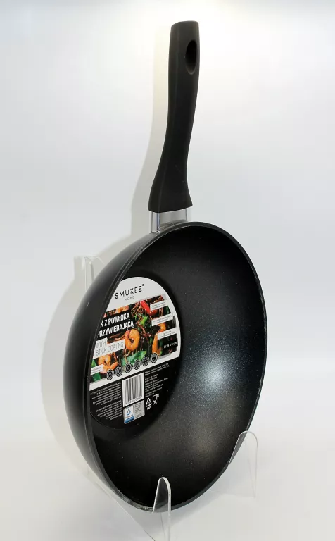 SMUKEE PATELNIA WOK Z POWŁOKĄ NIEPRZYWIERAJĄCĄ 28 X 8 CM CZARNA
