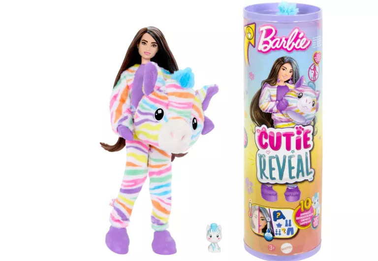 BARBIE CUTIE REVEAL LALKA ZEBRA SERIA KOLOROWE MARZENIA HRK39