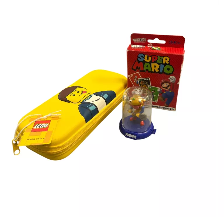 ZESTAW : GRA MARIO, PIÓRNIK LEGO, FIGURKA FORTNITE