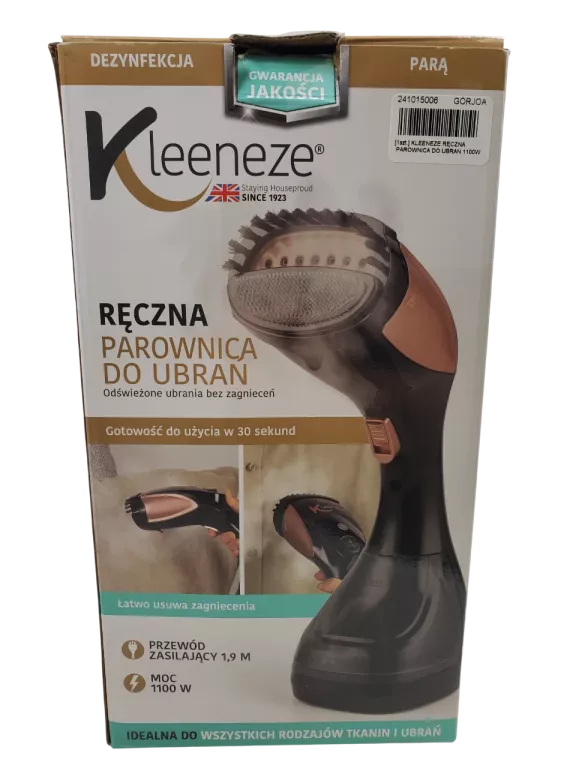 KLEENEZE RĘCZNA PAROWNICA DO UBRAN 1100W