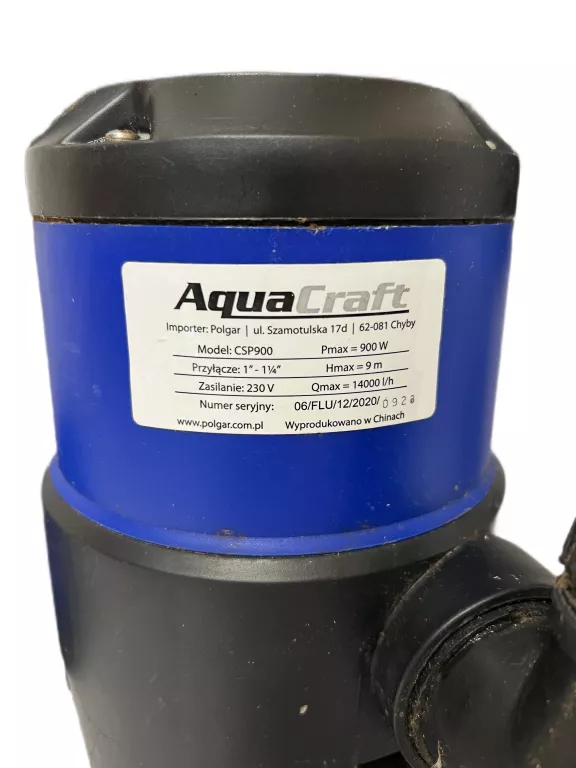 POMPA ZATAPIALNA AQUACRAFT 900 W 13500 L/H