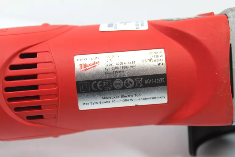 SZLIFIERKA KĄTOWA MILWAUKEE AG16 125 XE