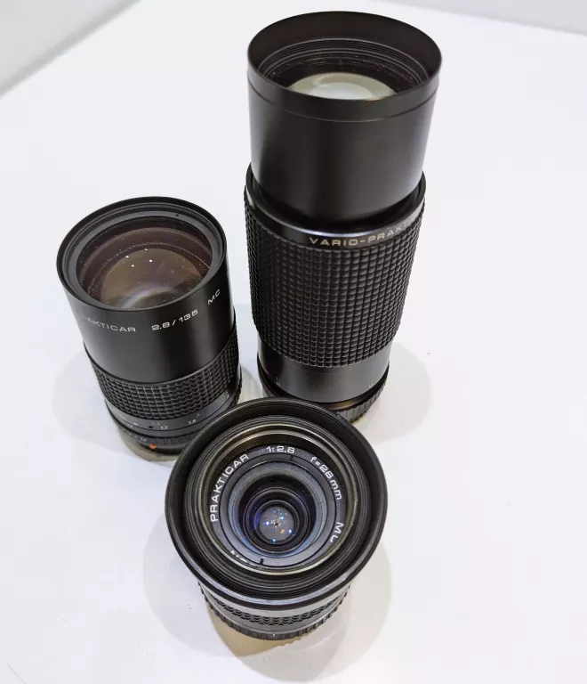 APARAT KLISZOWY PRAKTICA B200 + 4 OBIEKTYWY - ZESTAW!
