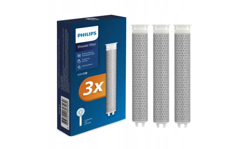 TRZY WKŁADY, FILTRY WYMIENNE DO FILTRA PRYSZNICOWEGO PHILIPS ASH138