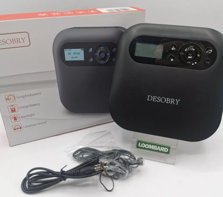 DESOBRY PRZENOŚNY ODTWARZACZ CD BLUETOOTH