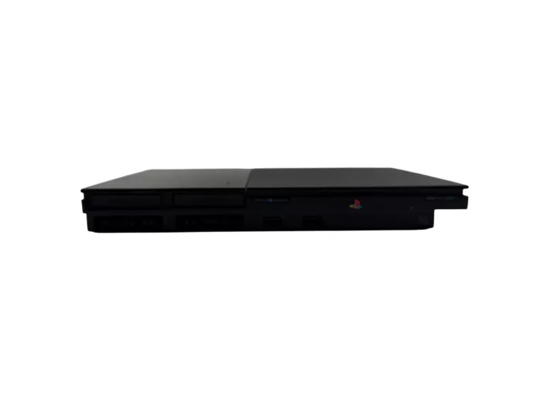 KONSOLA PS2 SLIM + 2 PADY + 3 KARTY PAMIĘCI, KABEL ZASILAJĄCY,CZINCZE