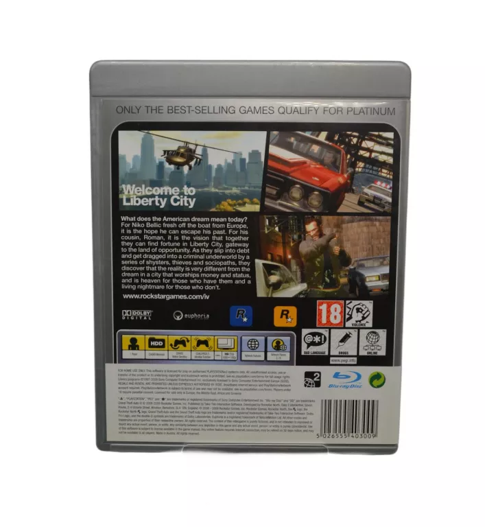 GRA GRAND THEFT AUTO IV PS3 - GTA 4 PLATINUM