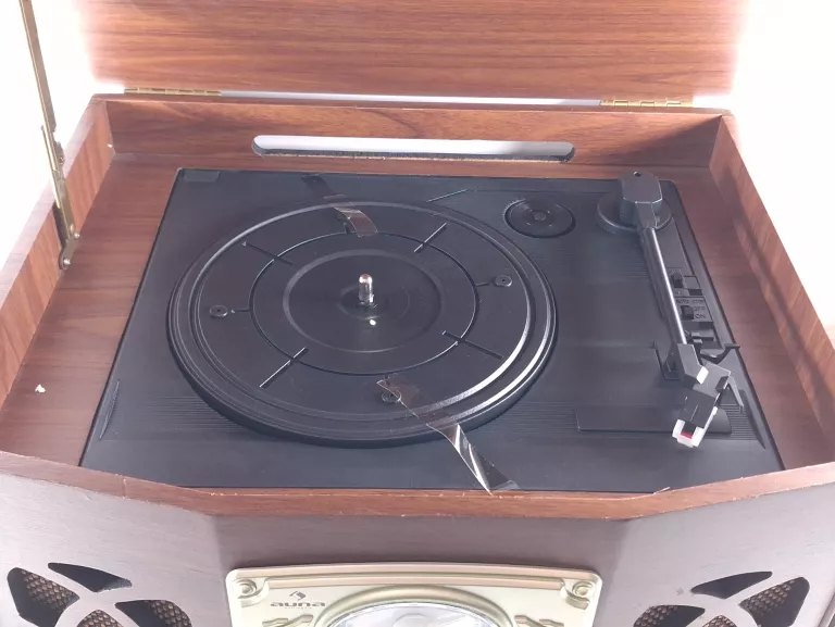 GRAMOFON RETRO AUNA NR-620 Z RADIEM CD KASETY WIEŻA STEREO NAGRYWANIE MP3