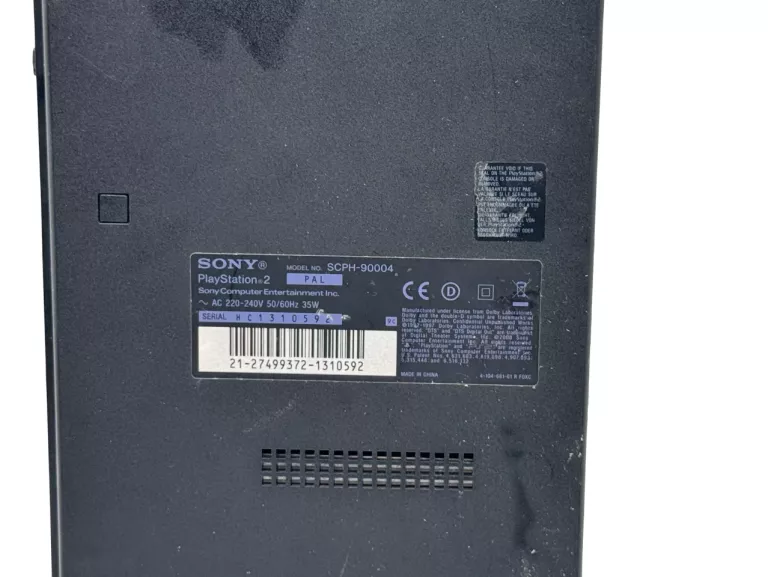 KONSOLA PS2 SLIM + 2 PADY + 3 KARTY PAMIĘCI, KABEL ZASILAJĄCY,CZINCZE