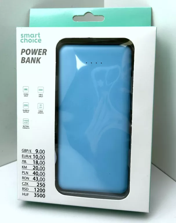 POWERBANK SMART CHOICE 10000MAH NIEBIESKI