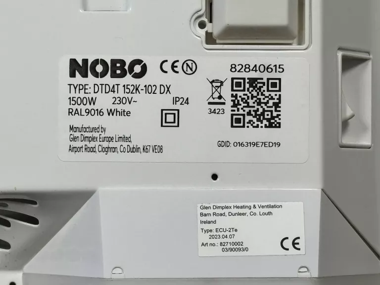 GRZEJNIK CERAMICZNY NOBO DIMPLEX DTD4T 1500W