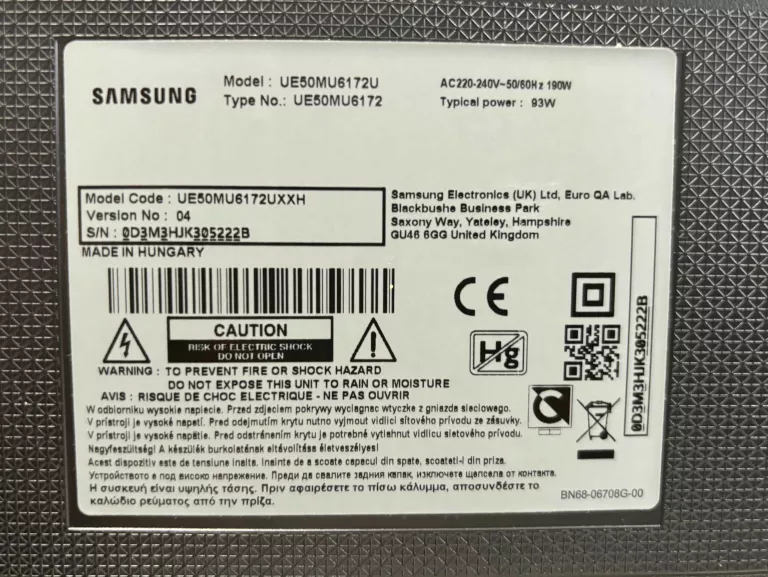 TELEWIZOR SAMSUNG LED UE50MU6172 50 CALI 4K UHD
