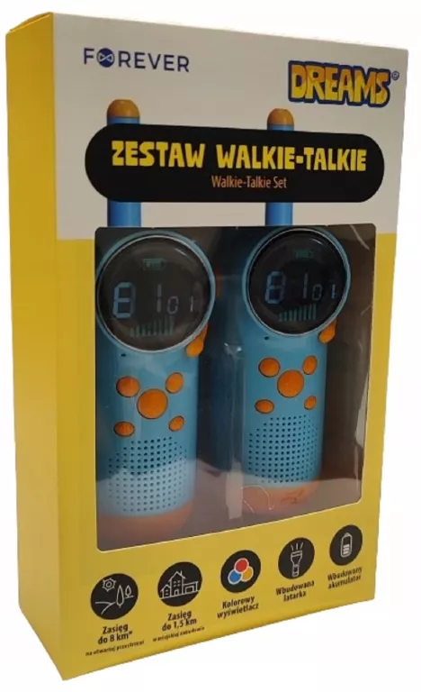 FOREVER DREAMS ZESTAW WALKIE-TALKIE KRÓTKOFALÓWKI NIEBIESKIE