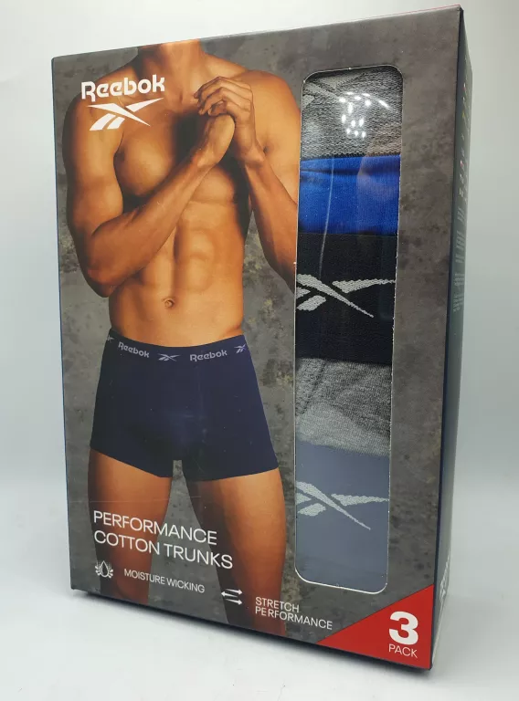BOKSERKI REEBOK 3 PAK ROZMIAR XL NIEB/SZAR/GRANT