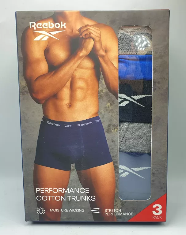 BOKSERKI REEBOK 3 PAK ROZMIAR XL NIEB/SZAR/GRANT