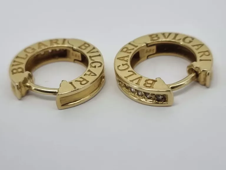 ZŁOTE KOLCZYKI BVLGARI PRÓBY 585 8,52 GRAM