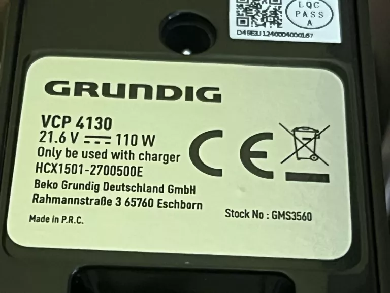 ODKURZACZ PIONOWY GRUNDIG VCP 4130