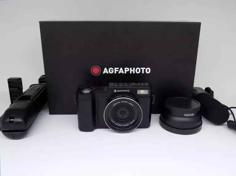 APARAT AGFAPHOTO VLG-4K CZARNY + ZESTAW AKCESORIÓW