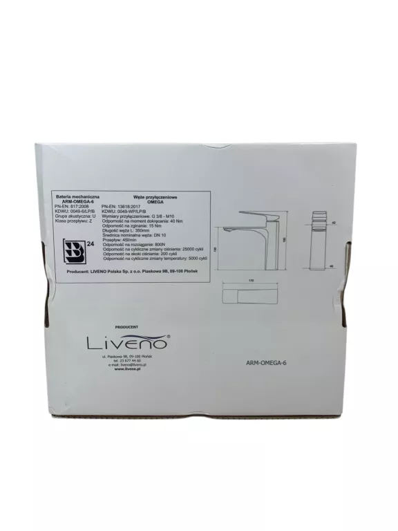 BATERIA UMYWALKOWA LIVENO OMEGA ARM-OMEGA-6 170/190MM