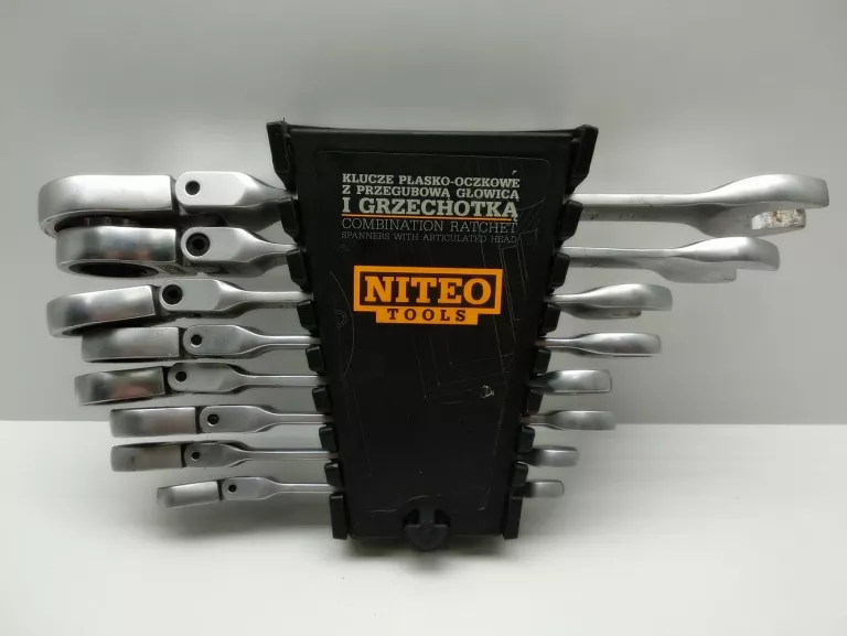 NITEO TOOLS KLUCZE PŁASKO OCZKOWE Z PRZEGUBOWĄ GŁOWICĄ