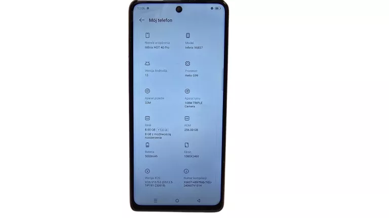 TELEFON INFINIX HOT 40 PRO X6837 8GB/256GB