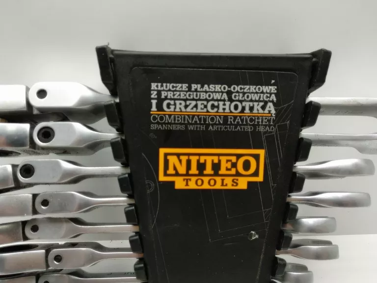NITEO TOOLS KLUCZE PŁASKO OCZKOWE Z PRZEGUBOWĄ GŁOWICĄ