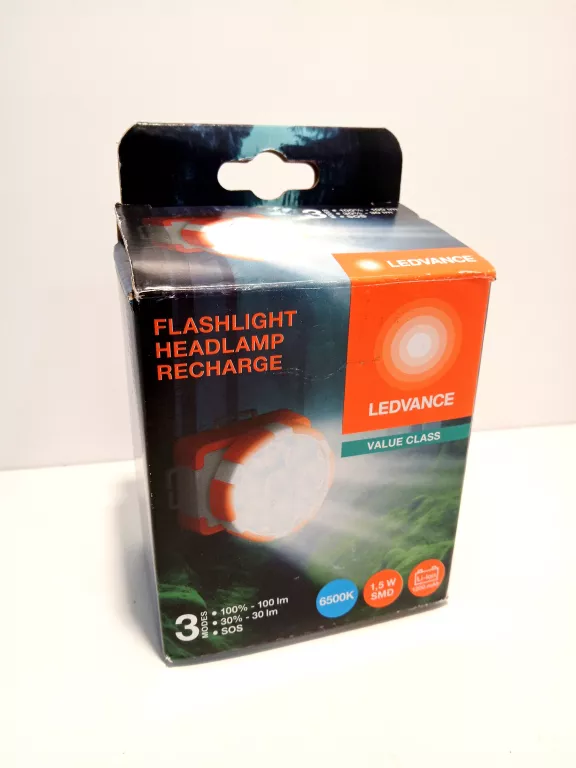 LATARKA CZOŁOWA 1,5W 6500K FLASHLIGHT HEADLAMP RECHARGE LEDVANCE