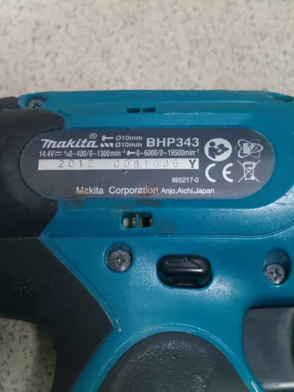 WKRĘTARKA MAKITA BHP343 ŁADOWARKA 2XAKUMULATOR WALIZKA