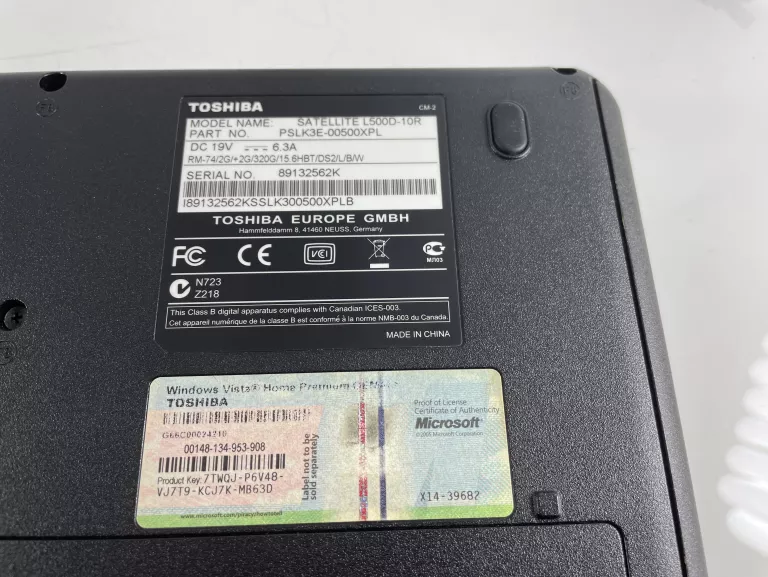 LAPTOP TOSHIBA SATELLITE L500D