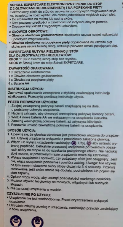 ELEKTRONICZNY PILNIK DO STÓP SCHOLL EXPERT CARE Z 2 GŁOWICAMI JAK NOWY!