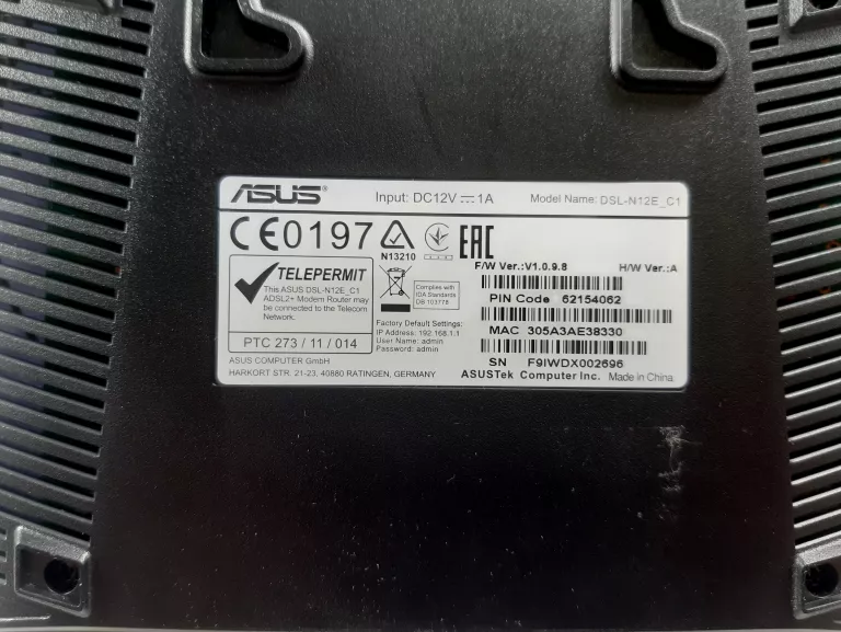 ROUTER ASUS DSL-N12E C1 802.11N (WI-FI 4)