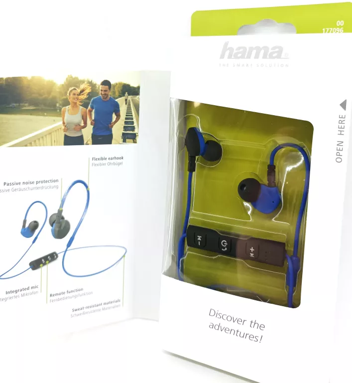 SŁUCHAWKI HAMA-177096 ACTIVE BT CZARNO/NIEBIESKIE!!