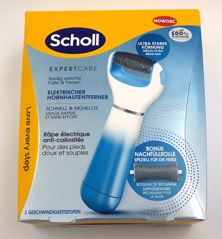 ELEKTRONICZNY PILNIK DO STÓP SCHOLL EXPERT CARE Z 2 GŁOWICAMI JAK NOWY!