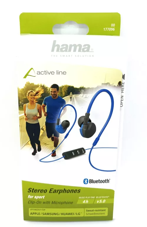 SŁUCHAWKI HAMA-177096 ACTIVE BT CZARNO/NIEBIESKIE!!