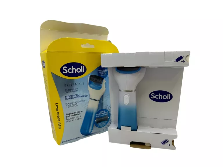 SCHOLL EXPERT CARE ELEKTRONICZNY PILNIK DO STÓP Z 2 GŁOWICAMI JAK NOWY