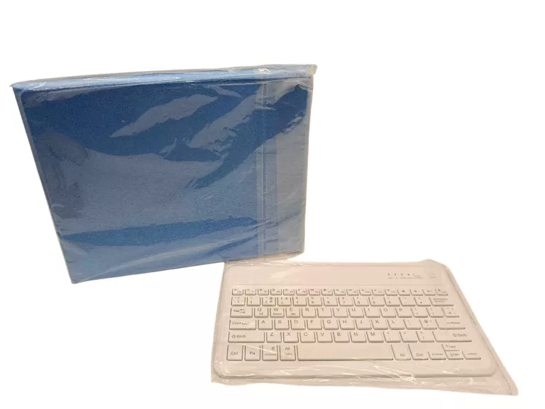 ZESTAW ETUI Z KLAWIATURĄ BLUETOOTH DO TABLETA 10 CALI NIEBIESKO BIAŁE
