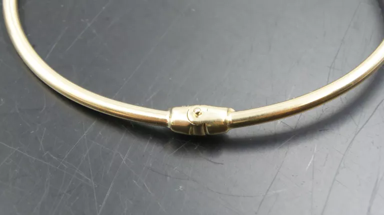 ZŁOTA BRANSOLETKA "GWÓŹDŹ" Z CYRKONIAMI 585 5,46G 63MM ŚREDNICA