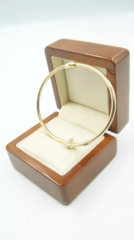 ZŁOTA BRANSOLETKA "GWÓŹDŹ" Z CYRKONIAMI 585 5,46G 63MM ŚREDNICA
