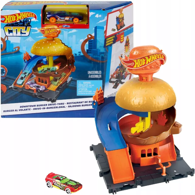 HOT WHEELS CITY ZESTAW RAJDOWA BURGEROWNIA +POJAZD HRD26