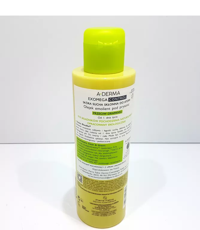 A-DERMA EXOMEGA CONTROL OLEJEK EMOLIENT POD PRYSZNIC, 500ML