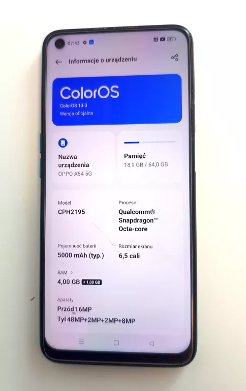 TELEFON OPPO A54 OPIS