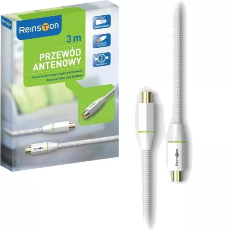 KABEL ANTENOWY REINSTON EKV002 WTYK - GNIAZDO ANTENOWE 3 METRY BIAŁY