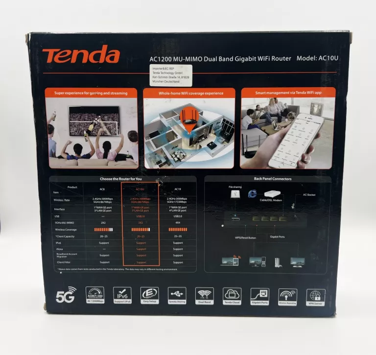 ACCESS POINT, BRIDGE, REPEATER, ROUTER TENDA AC10U 802.11AC (WI-FI 5)
