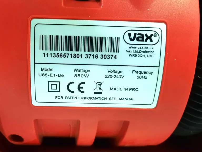 ODKURZACZ BEZWORKOWY VAX U85-E1-BE 850V