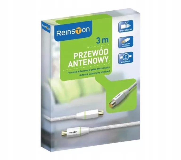 KABEL ANTENOWY REINSTON EKV002 WTYK - GNIAZDO ANTENOWE 3 METRY BIAŁY