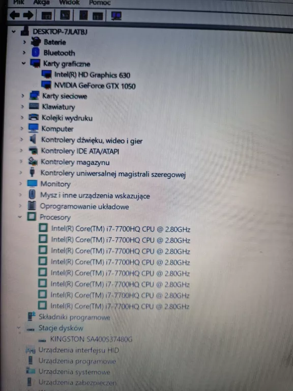 LAPTOP MSI MS-16J9 INTEL CORE I7 8 GB * OPIS *